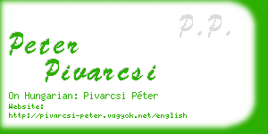peter pivarcsi business card